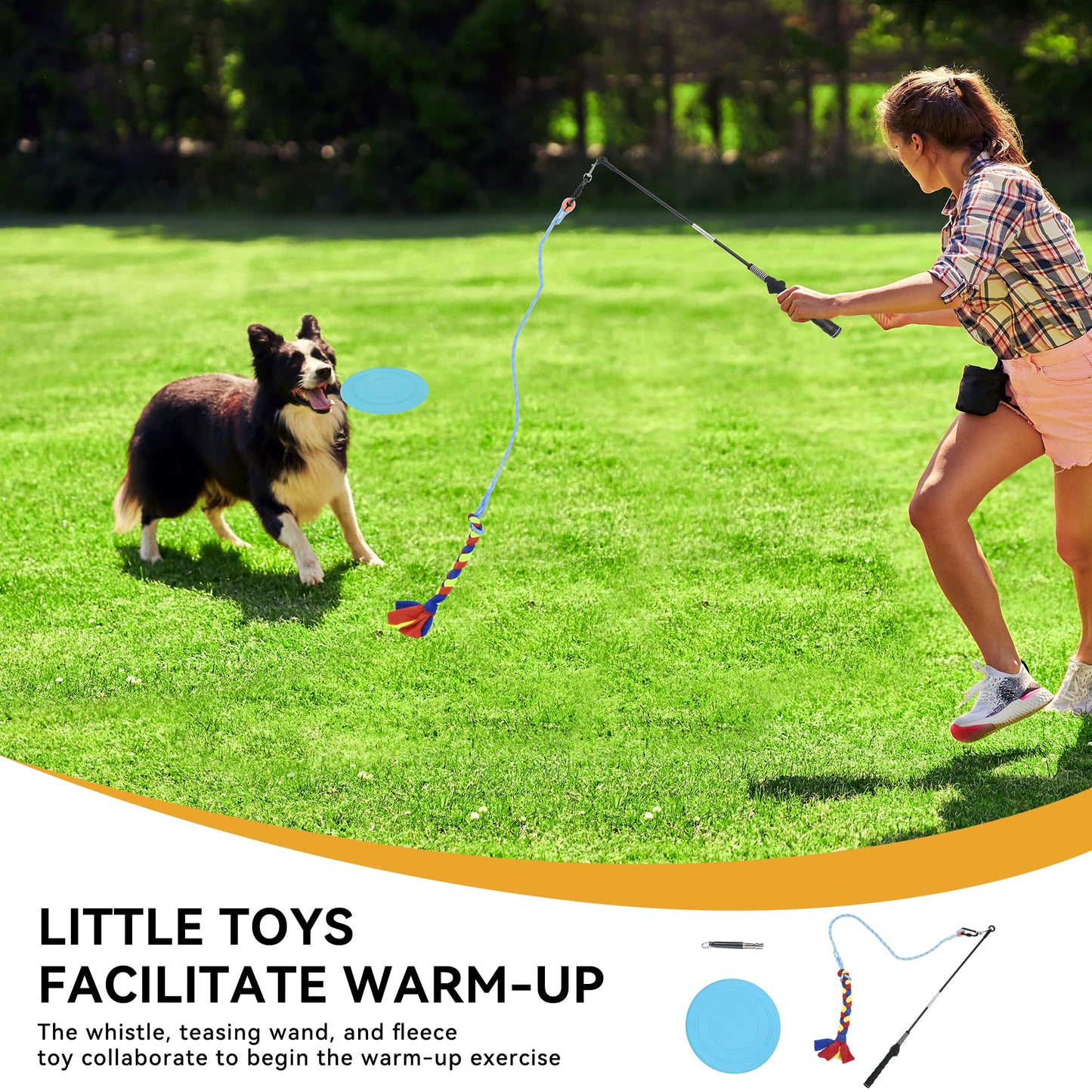 YITAHOME Dog Agility Equipments: Includes Flirt Pole, 3 Flying Discs, 2 Agility Tunnel, 3 Jumps, 6 Weave Poles, Pause Box, Agility Course Set for Backyard, Indoor, Outdoor