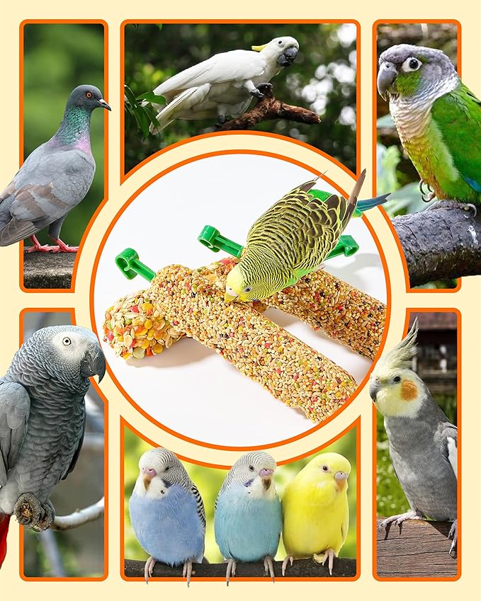 BUCATSTATE Parakeet Treats Honey Treat Sticks 3 Packs, Natural Bird Treats All Grains Flavor Cockatiel Treats, Pet Bird Treat Toy for Parrot Conure Budgie Lovebird