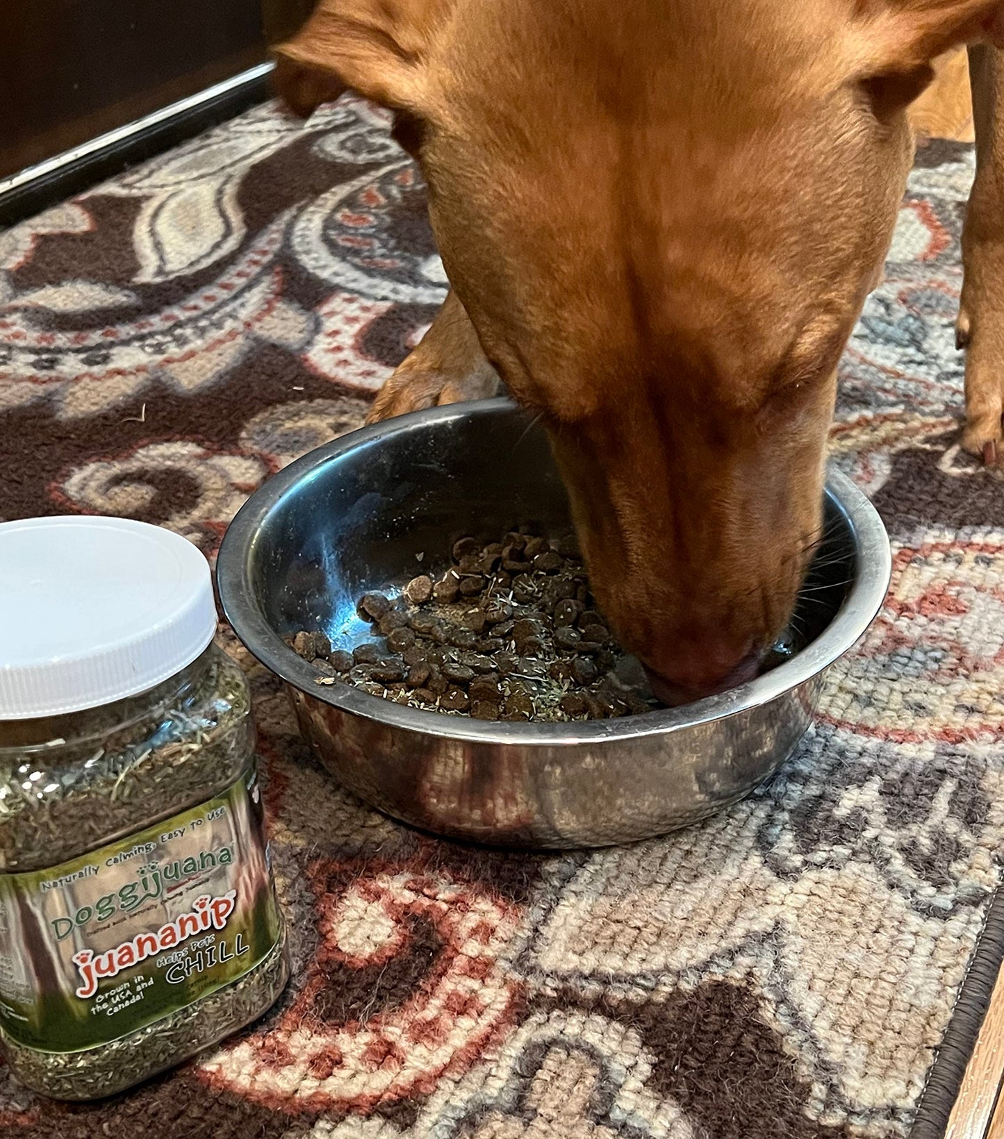 Doggijuana Juananip™ Refill Jar | Hand Harvested Organic Ground Catnip for Dogs | Naturally Calming for Anxiety, Stress | Grown in The USA