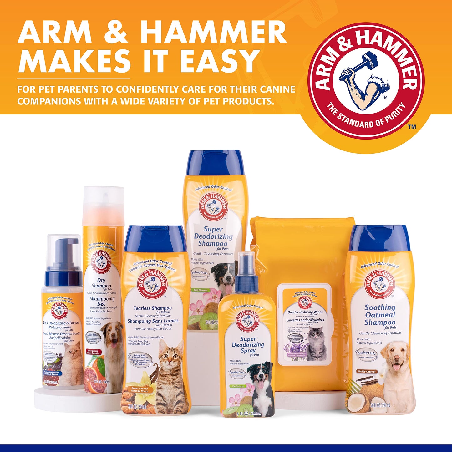 Arm & Hammer for Pets Super Deodorizing Shampoo for Dogs | Best Odor Eliminating Dog Shampoo | Great for All Dogs & Puppies, Fresh Kiwi Blossom Scent, 16 oz
