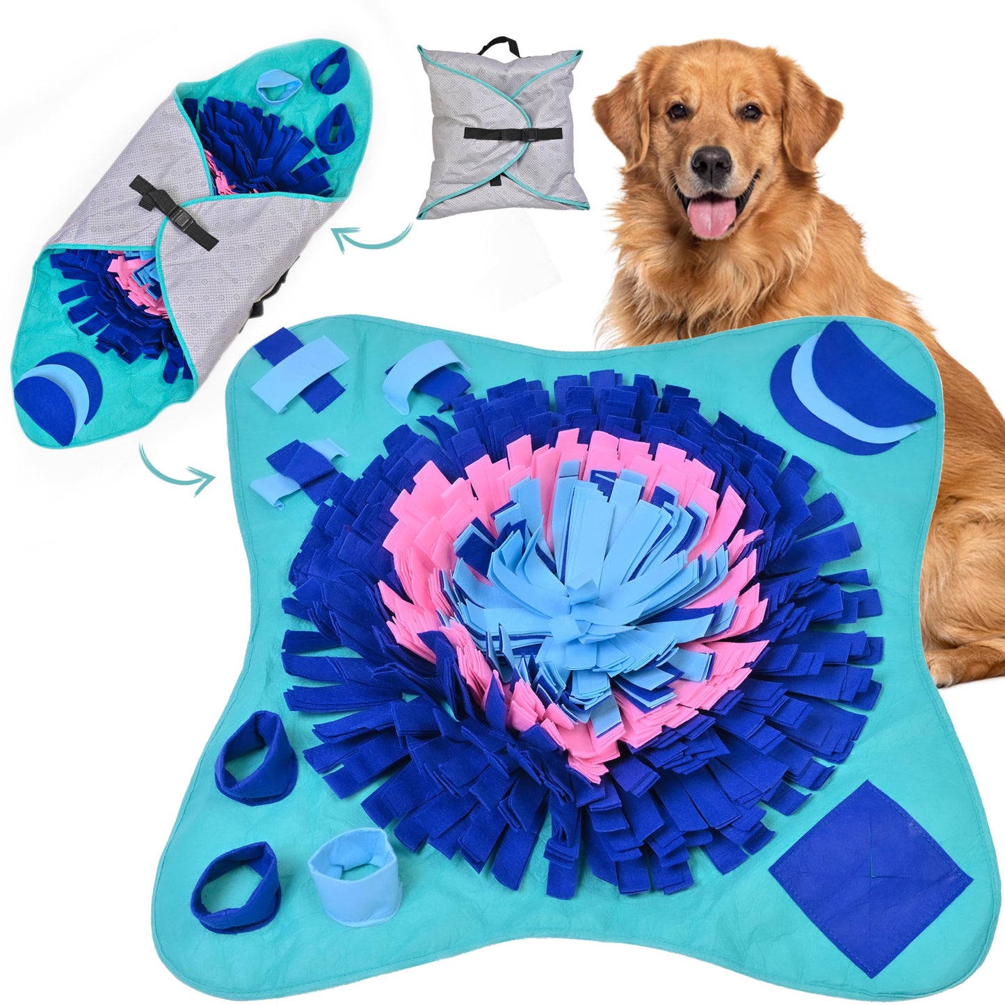 PET ARENA Snuffle Mat for Dogs Large Breed, Cats - 25" x 25’’ Enrichment Toys for Large Snuffle Mat Dogs Encourages Natural Foraging Skills and Stress Relief for Size Small/Medium/Large Dog