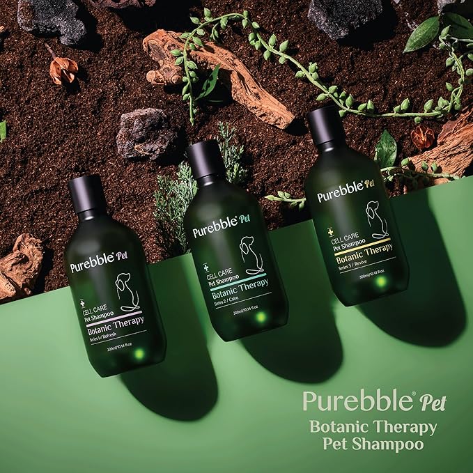Pet Shampoo Calming Green Botanical Line Series 2- for Soft and Shiny Coat and Fur- Cleanses, Conditions, and Detangles, pH-Balancing Formula, No Artificial Fragrance, 300ml / 10.14 fl oz