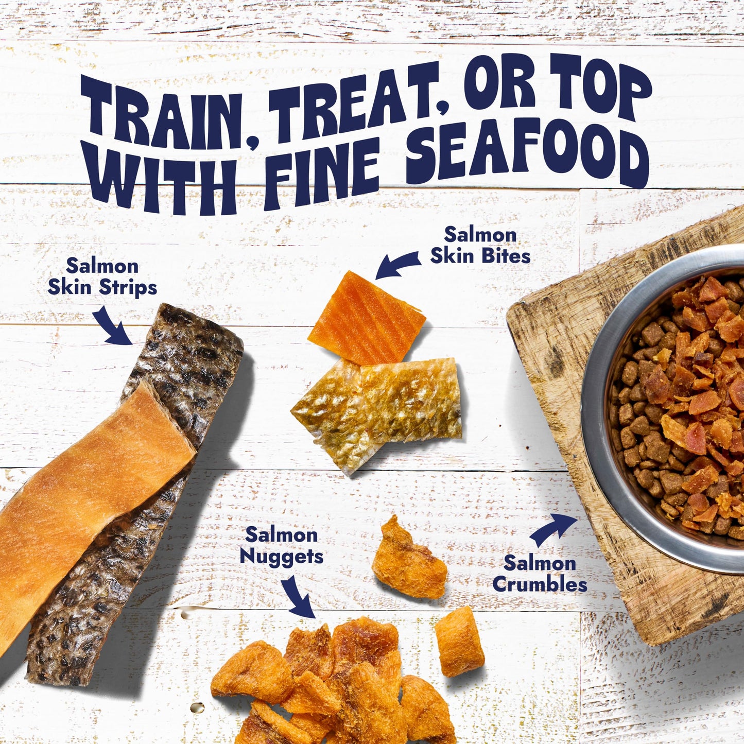 Finfare Freeze Dried Dog Treats, Salmon Crumbles, Protein & Omega-3s, Grain Free Salmon Dog Training Treats and Meal Topper, Crafted in USA, 2oz