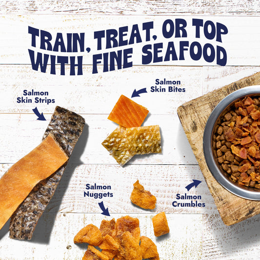 Finfare Freeze Dried Dog Treats, Salmon Crumbles, Protein & Omega-3s, Grain Free Salmon Dog Training Treats and Meal Topper, Crafted in USA, 2oz