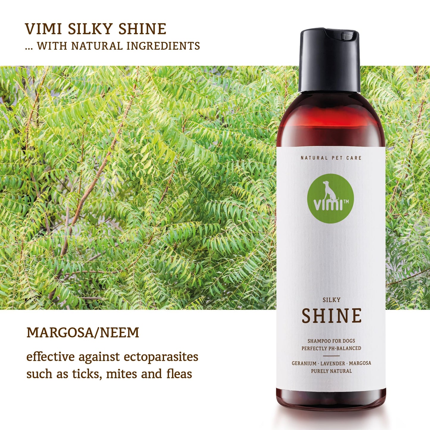 animaux vimi – Silky Shine Dog Shampoo for Sensitive Skin - Relief for Dry, Itchy Skin - Provides Extra Shine - Purely Natural Ingredients - Lavender - Perfectly PH-Balanced - Pet Care - 8.45 fl oz