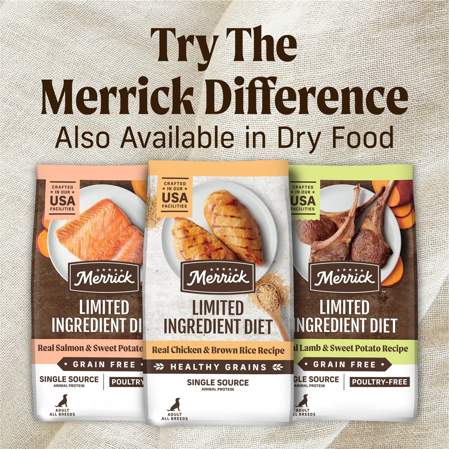 Merrick Limited Ingredient Diet Premium with Healthy Grains Natural Canned Wet Dog Food Turkey and Brown Rice - (Pack of 12) 12.7 oz. Cans