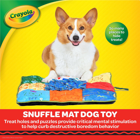 Crayola for Pets Doggie Snuffle Mat & Puzzle Toy - Treat-Hiding Play Mat for Dogs with Crinkle Sound - Dog Enrichment Toys for Mental Stimulation