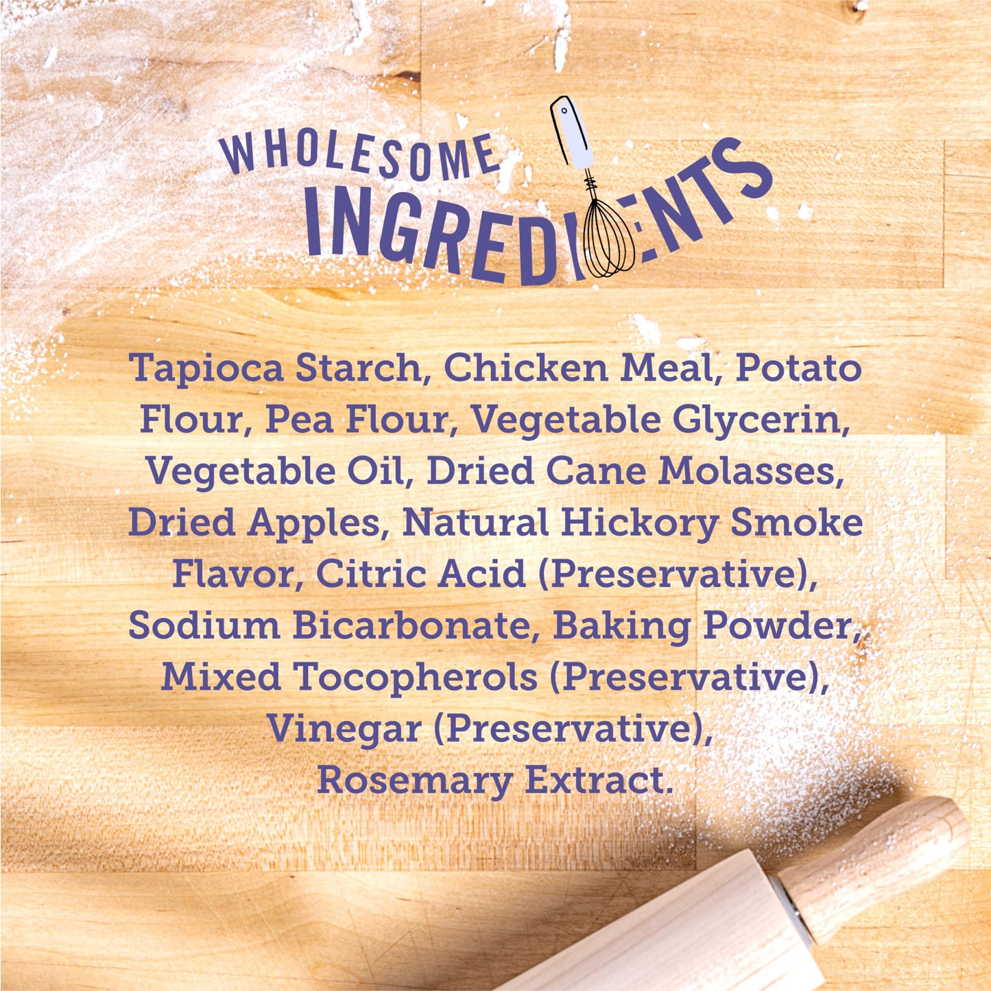 Three Dog Bakery Grain-Free Savory Woof ers in Chicken & Apple - Low Fat Dog Treats, Chicken & Apple Flavored Puppy Training Treats, Cookies for Dog Training Treats