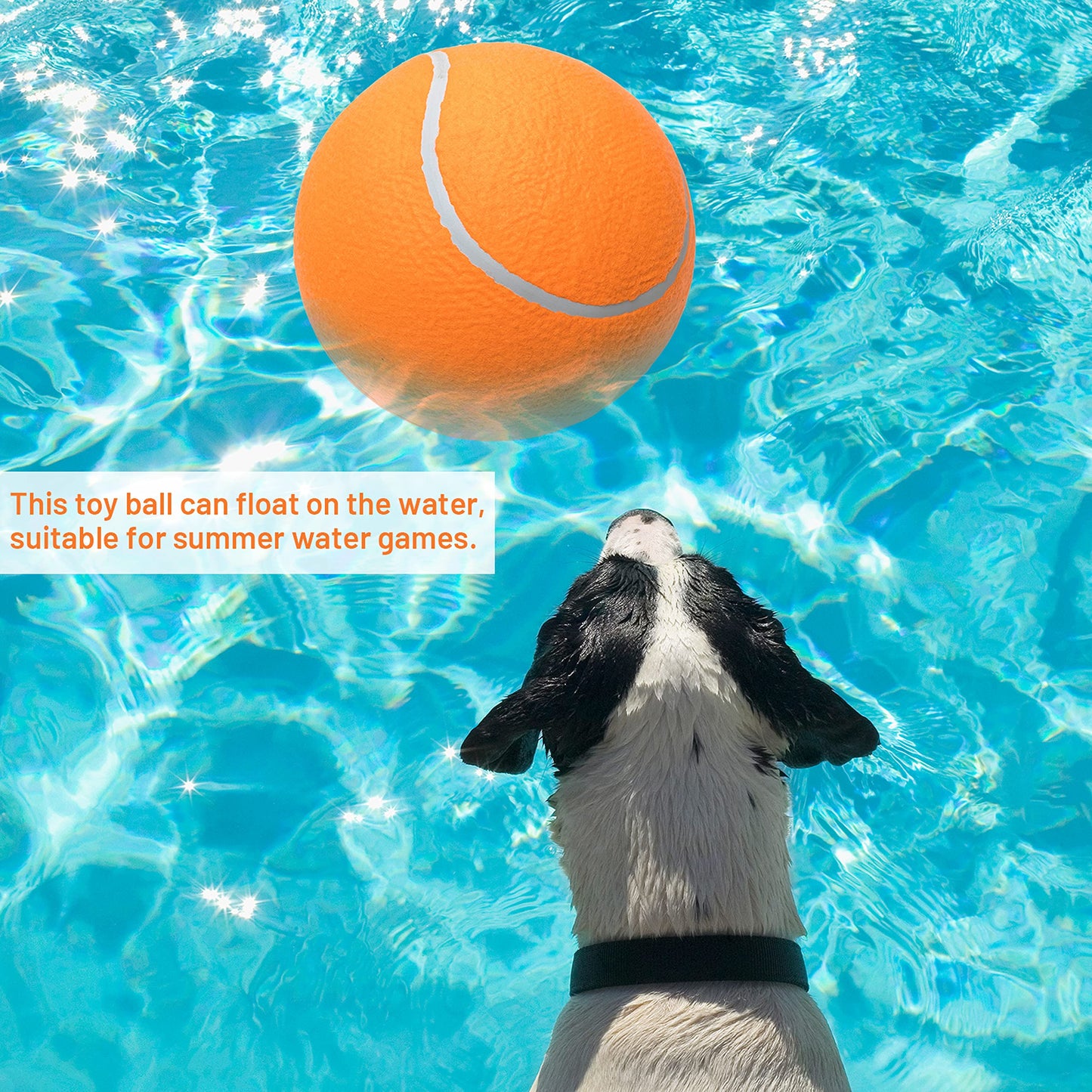 ABFEKIEA Large Dog Tennis Balls - 9.5" Interactive Dog Ball Toy for Training Play Exercise Fetch Outdoor & Indoor - 2 Pack Inflatable Pet Toys for Small, Medium & Large Dogs