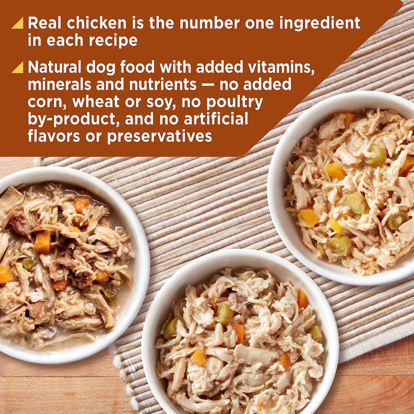 Nature’s Recipe Grain Free Chicken & Beef, Chicken & Turkey, Chicken & Lamb Wet Dog Food Variety Pack, 2.75 Ounce (Pack of 12)