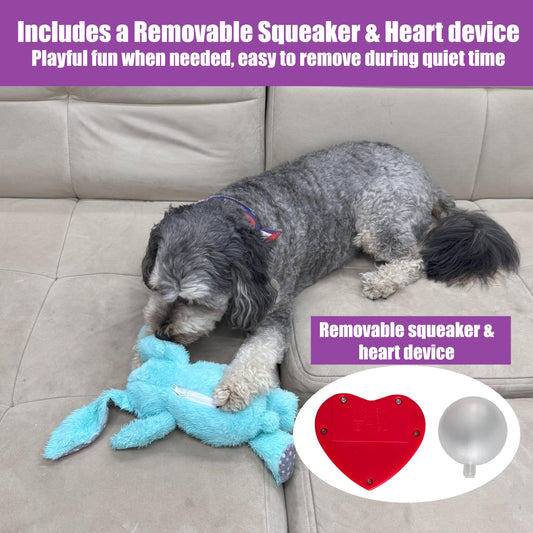 SPOT Soothers Heartbeat Bunny – 12 Inch Calming Plush Toy for Dogs & Puppies – Heartbeat Mechanism, Lavender Scent Beads, and Squeaker – Helps with Anxiety & Crate Training, Assorted Colors