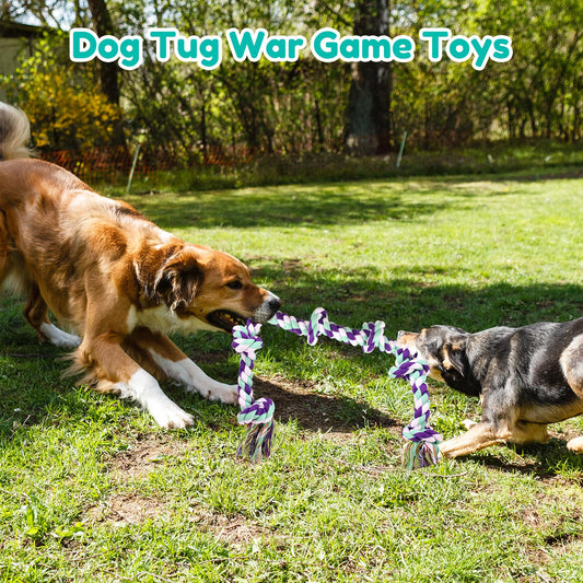 Mammoth Flossy Chews Multi Color 5 Knot Rope Tug – Premium Cotton-Poly Tug Toy for Dogs – Interactive Dog Rope Toy – Tug Dog Chew Toy for Big Dogs - X-Large, 36”