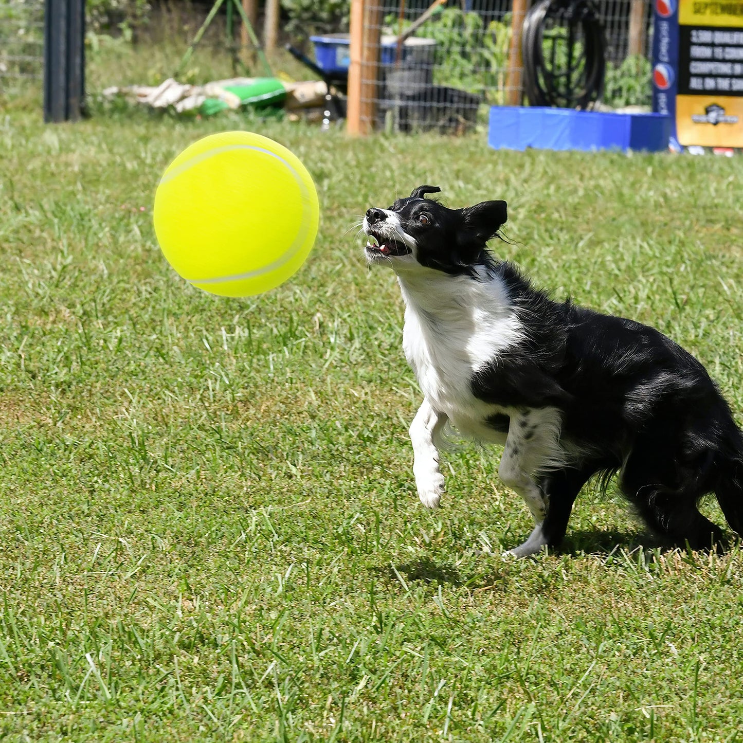 ABFEKIEA Large Dog Tennis Balls - 9.5" Interactive Dog Ball Toy for Training Play Exercise Fetch Outdoor & Indoor - 2 Pack Inflatable Pet Toys for Small, Medium & Large Dogs