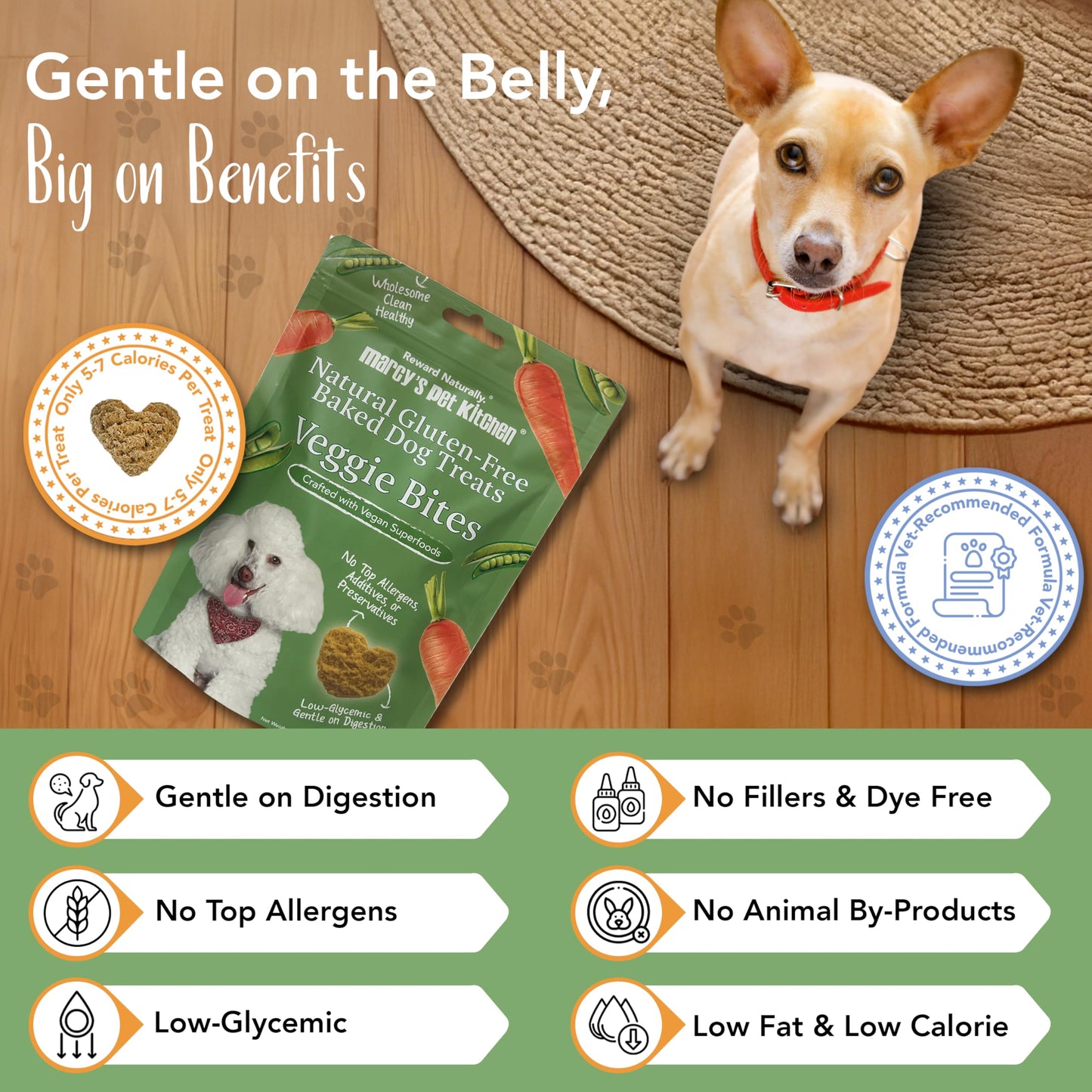 Marcy's Pet Kitchen-Diabetic Dog Treats-Vet Recommend-No Preservatives - Crunchy, Superfoods, All Natural-Vegan Homemade,-Gluten Free-for Sensitive Stomachs-Made in The USA Only.