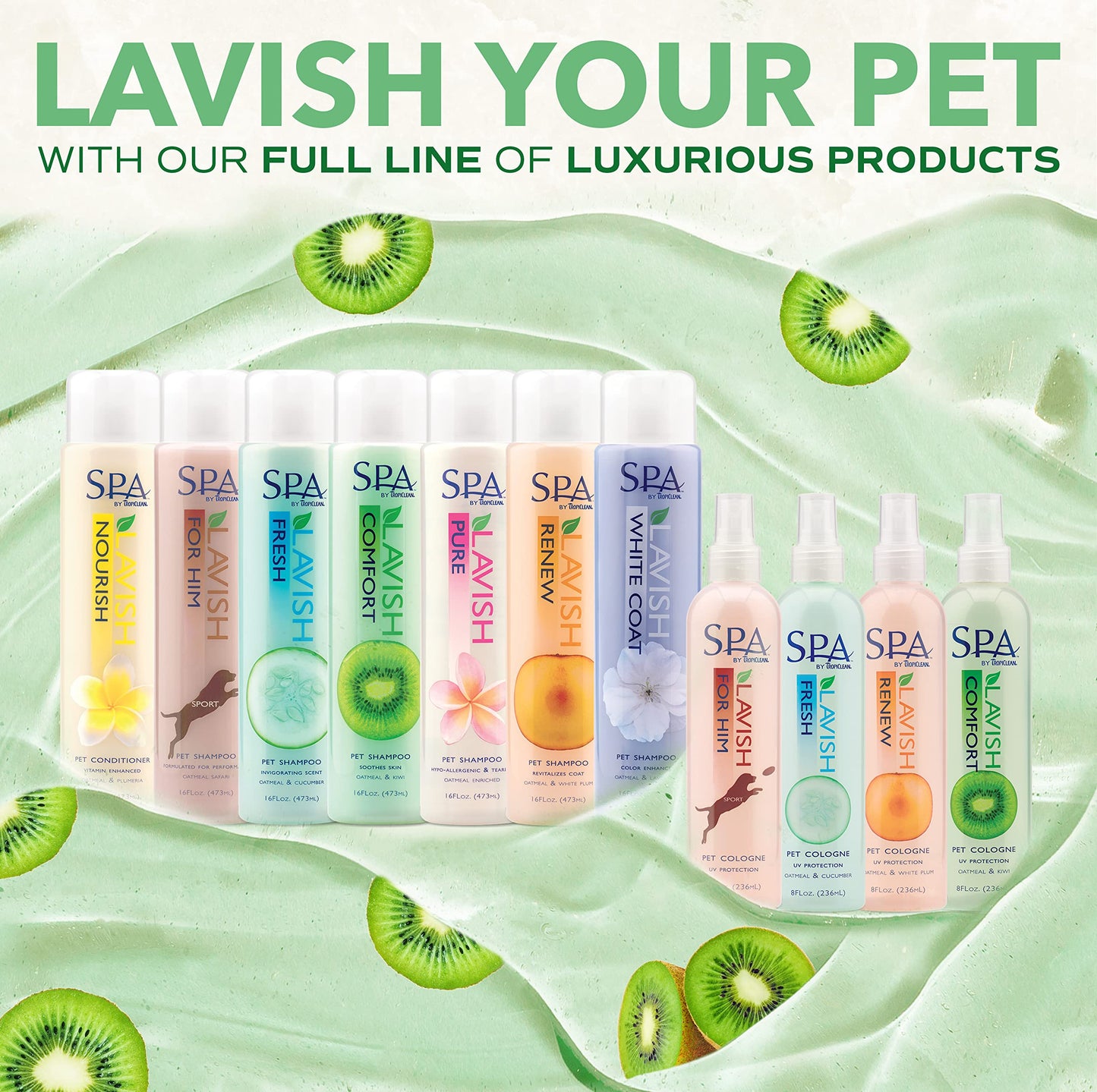 TropiClean SPA Lavish Dog Shampoo | Calming Deodorizing Dog Shampoo | Naturally Derived Salon Grade Ingredients | Made in the USA | 16oz
