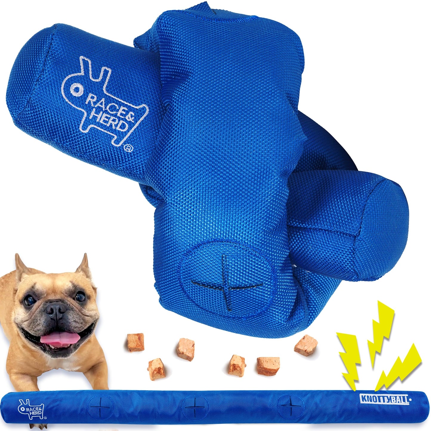 Race&Herd Knotty Ball Dog Puzzle Toy - Dog Snuffle Ball, Interactive Dogs Toys Puzzle, Snuffle Mat Enrichment Toys, Enrichment Toys for Dogs, Pet Treat Toys, Cognitive Puppy Toys
