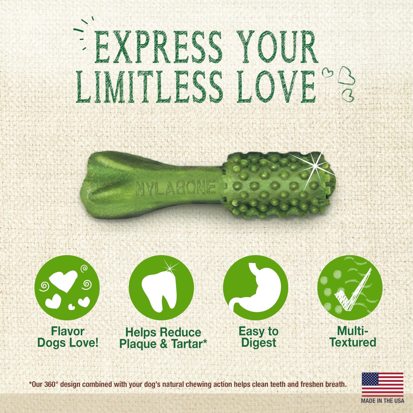 Nylabone Nutri Dent Dog Dental Chews - Natural Dog Teeth Cleaning & Breath Freshener - Dental Treats for Dogs - Fresh Breath Flavor, Mini (160 Count)