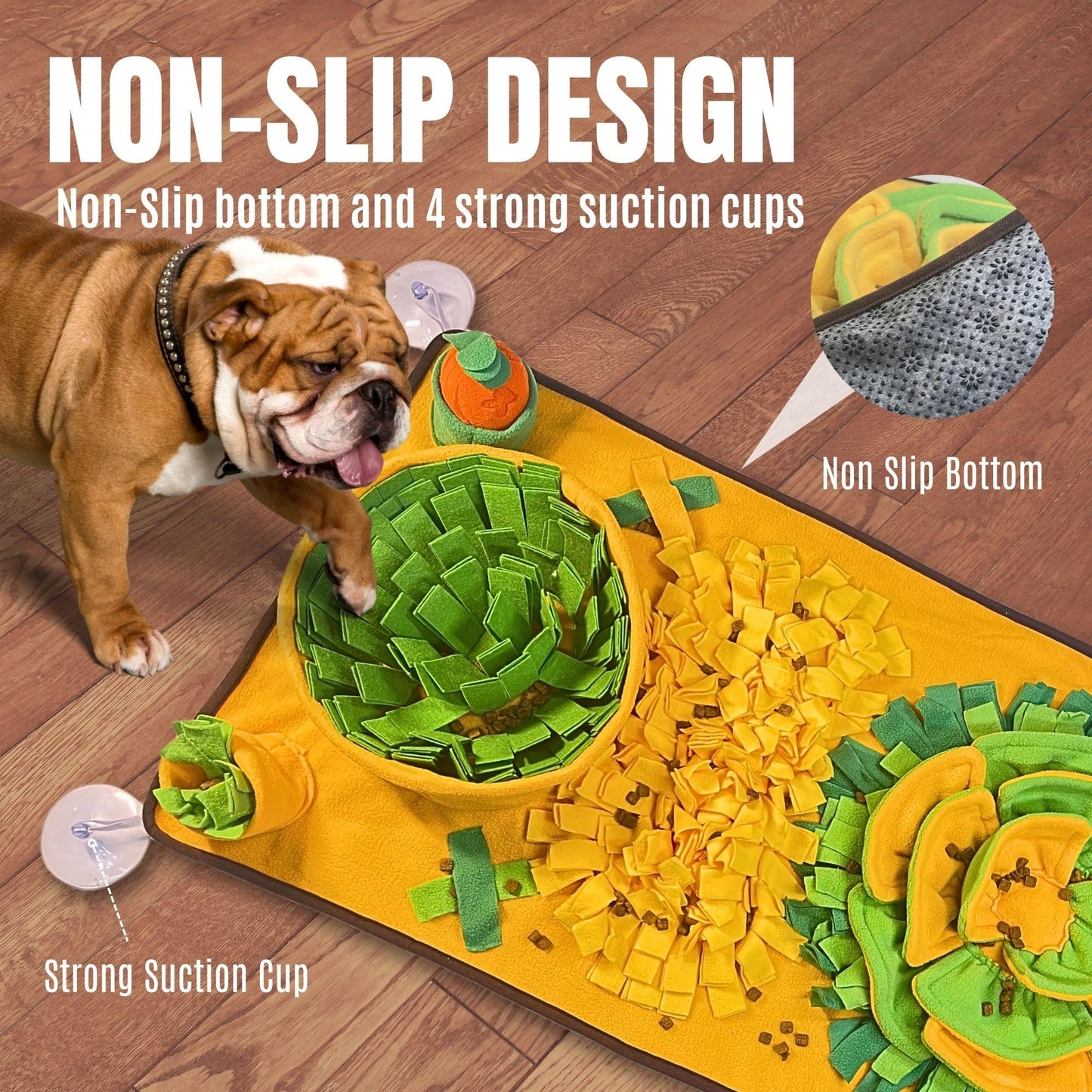 DUDULOVY Snuffle Mat for Dogs, Cats and Small Pets, 34"X 19" Large Dog Snuffle Mat with Squeaky Plush Carrot Toy, Interactive Dog Puzzle Mat for Mental Stimulation and Boredom Buster…
