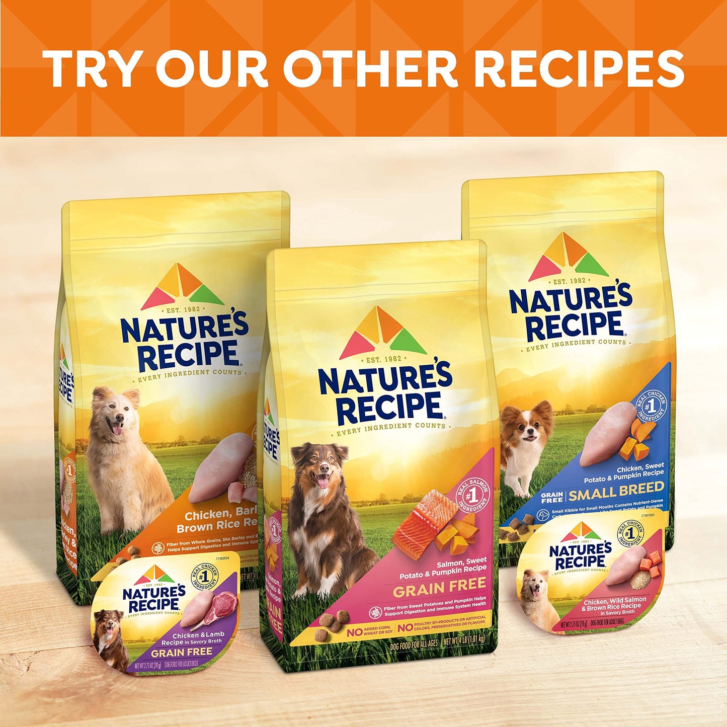 Nature’s Recipe Grain Free Chicken & Beef, Chicken & Turkey, Chicken & Lamb Wet Dog Food Variety Pack, 2.75 Ounce (Pack of 12)