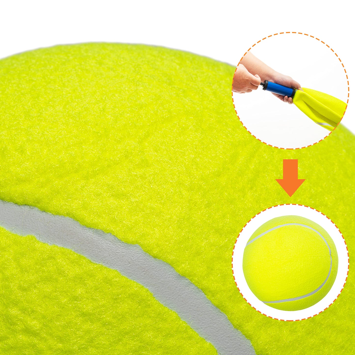 ABFEKIEA Large Dog Tennis Balls - 9.5" Interactive Dog Ball Toy for Training Play Exercise Fetch Outdoor & Indoor - 2 Pack Inflatable Pet Toys for Small, Medium & Large Dogs