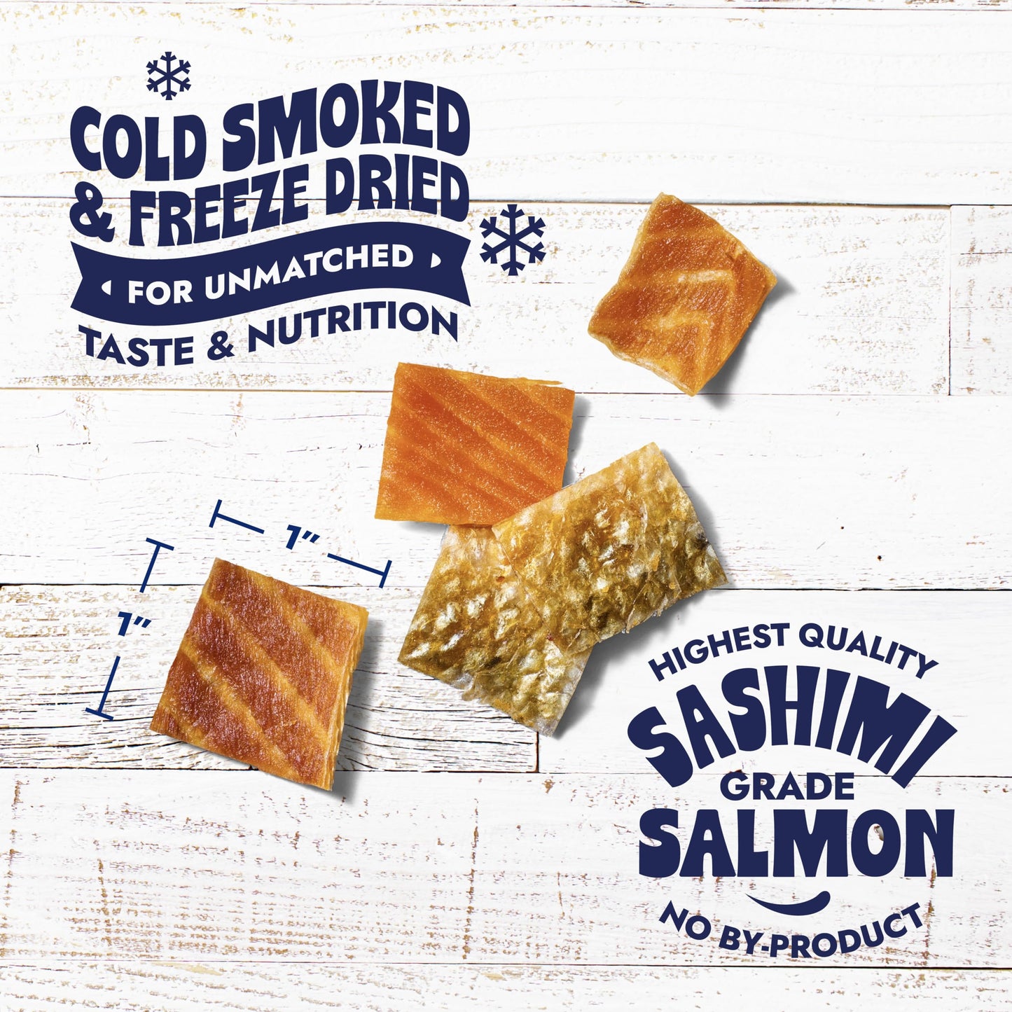 Finfare Freeze Dried Dog Treats, Salmon Skin Bites, Protein & Omega-3s, Grain Free Salmon Dog Training Treats, Crafted in USA, 9oz