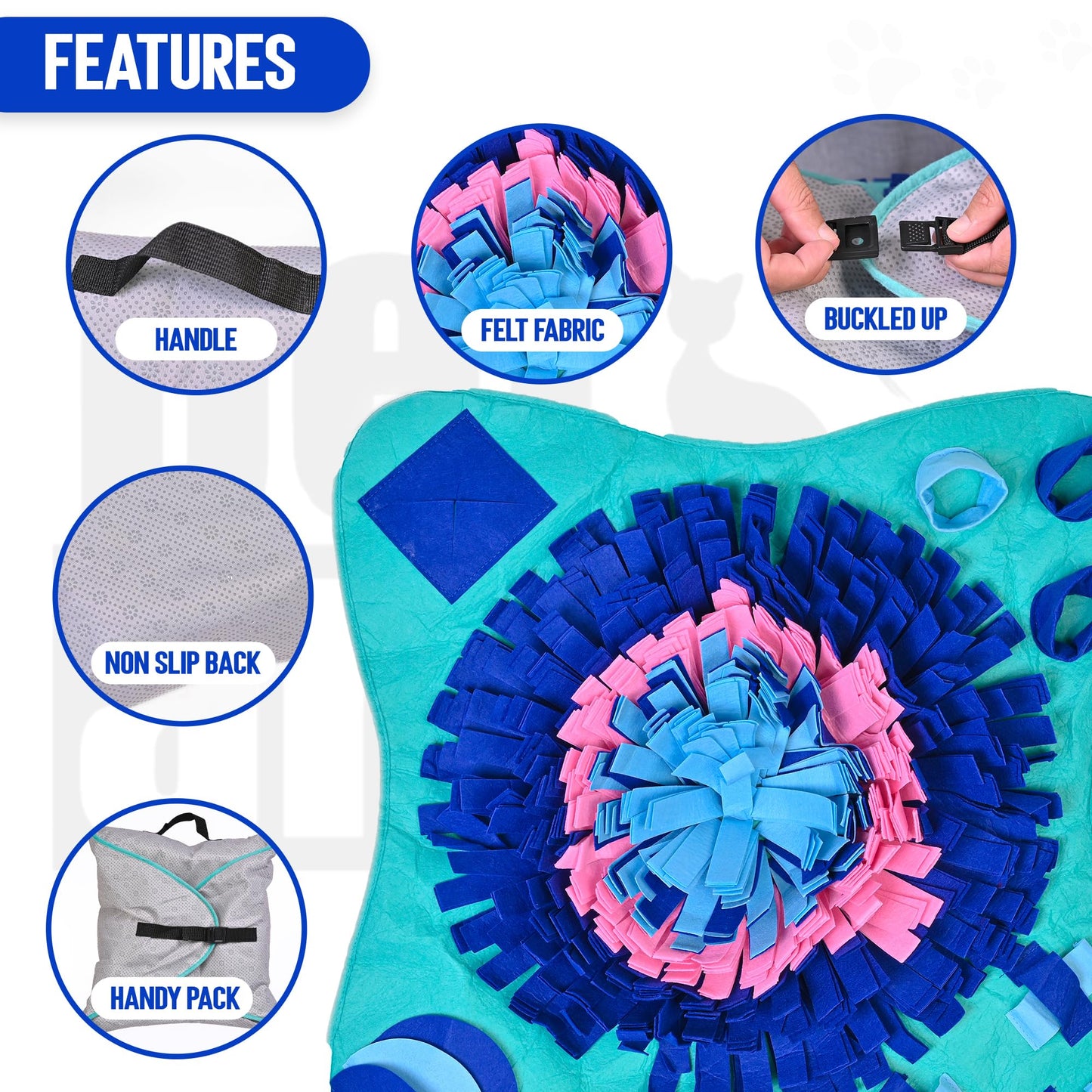 PET ARENA Snuffle Mat for Dogs Large Breed, Cats - 25" x 25’’ Enrichment Toys for Large Snuffle Mat Dogs Encourages Natural Foraging Skills and Stress Relief for Size Small/Medium/Large Dog