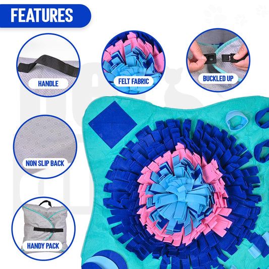 PET ARENA Snuffle Mat for Dogs Large Breed, Cats - 25" x 25’’ Enrichment Toys for Large Snuffle Mat Dogs Encourages Natural Foraging Skills and Stress Relief for Size Small/Medium/Large Dog