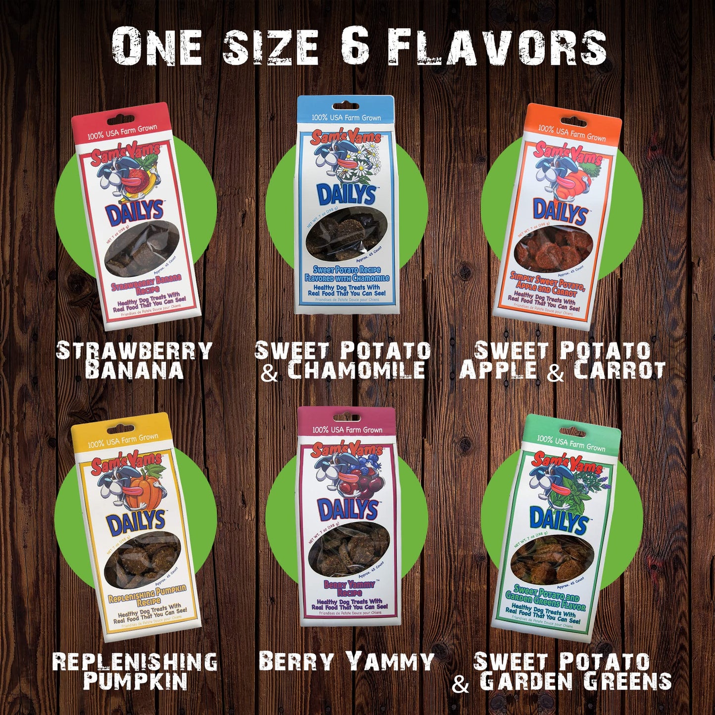 Sams Yams Sweet Potato Dog Treats, Healthy Dog Treats for Large, Medium or Small Breed Dogs, Vegan Sweet Potato Dog Chews Made in USA - Sam's Yams DAILY's Strawberry Banana Recipe Dog Snacks, 7oz