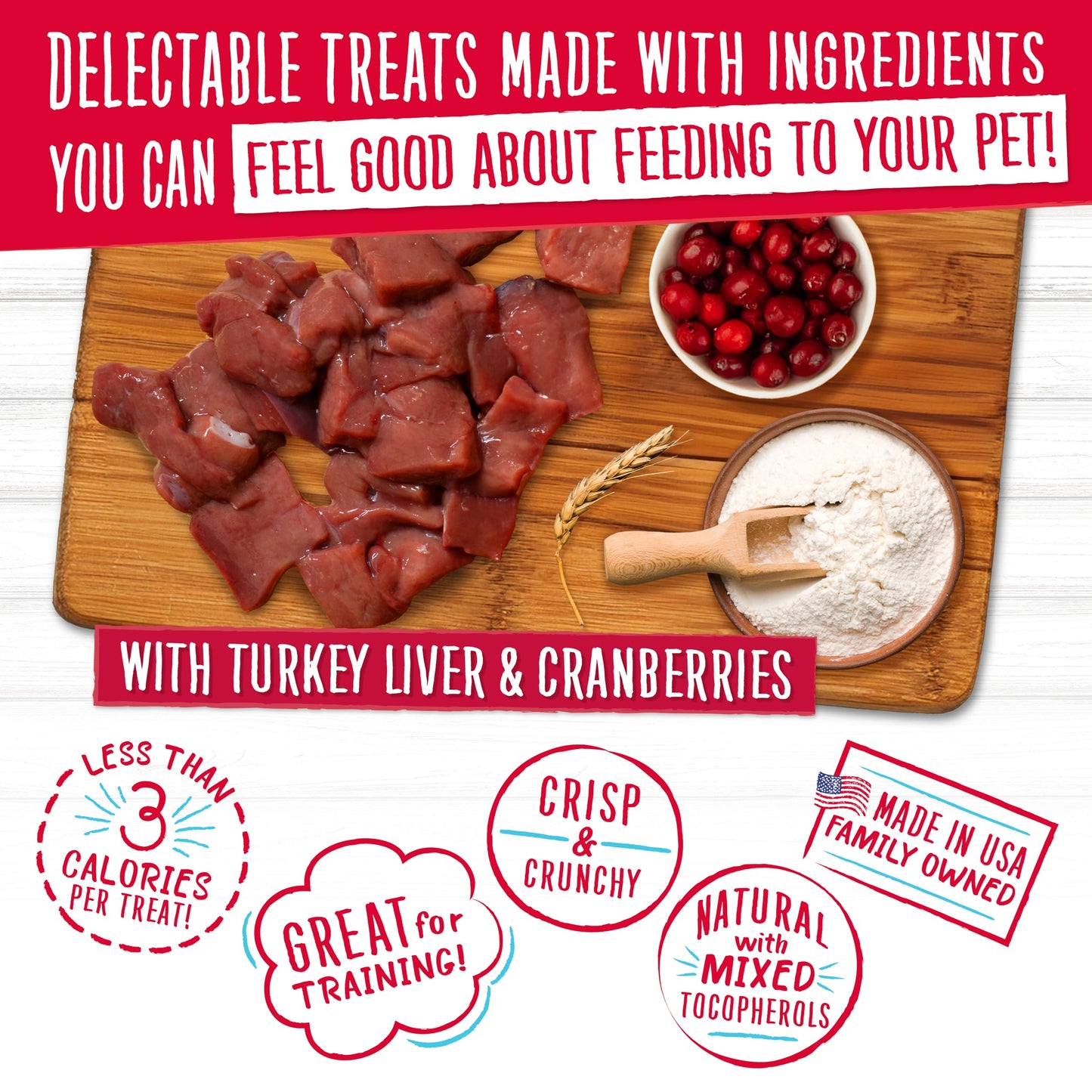 Charlee Bear Original Crunch Dog Treats Variety Pack, 16 oz (4-Pack) - Liver, Egg & Cheese, Chicken Soup & Garden Veggie, Turkey Liver & Cranberries Made in the USA Natural Training Treats for Dogs