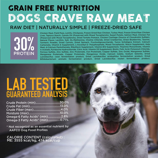 Nature's Diet Freeze-Dried Fresh Raw Coated Chicken, Bone Broth & Superfoods Kibble with Probiotics, Prebiotics & Freeze-Dried Chicken Liver