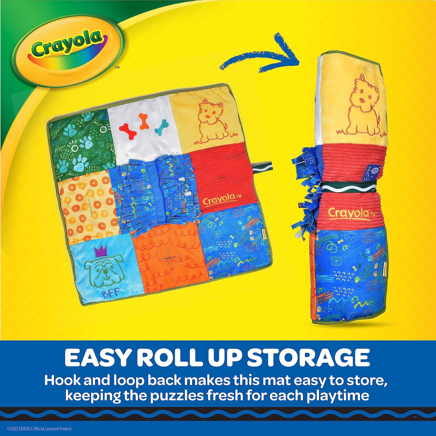 Crayola for Pets Doggie Snuffle Mat & Puzzle Toy - Treat-Hiding Play Mat for Dogs with Crinkle Sound - Dog Enrichment Toys for Mental Stimulation