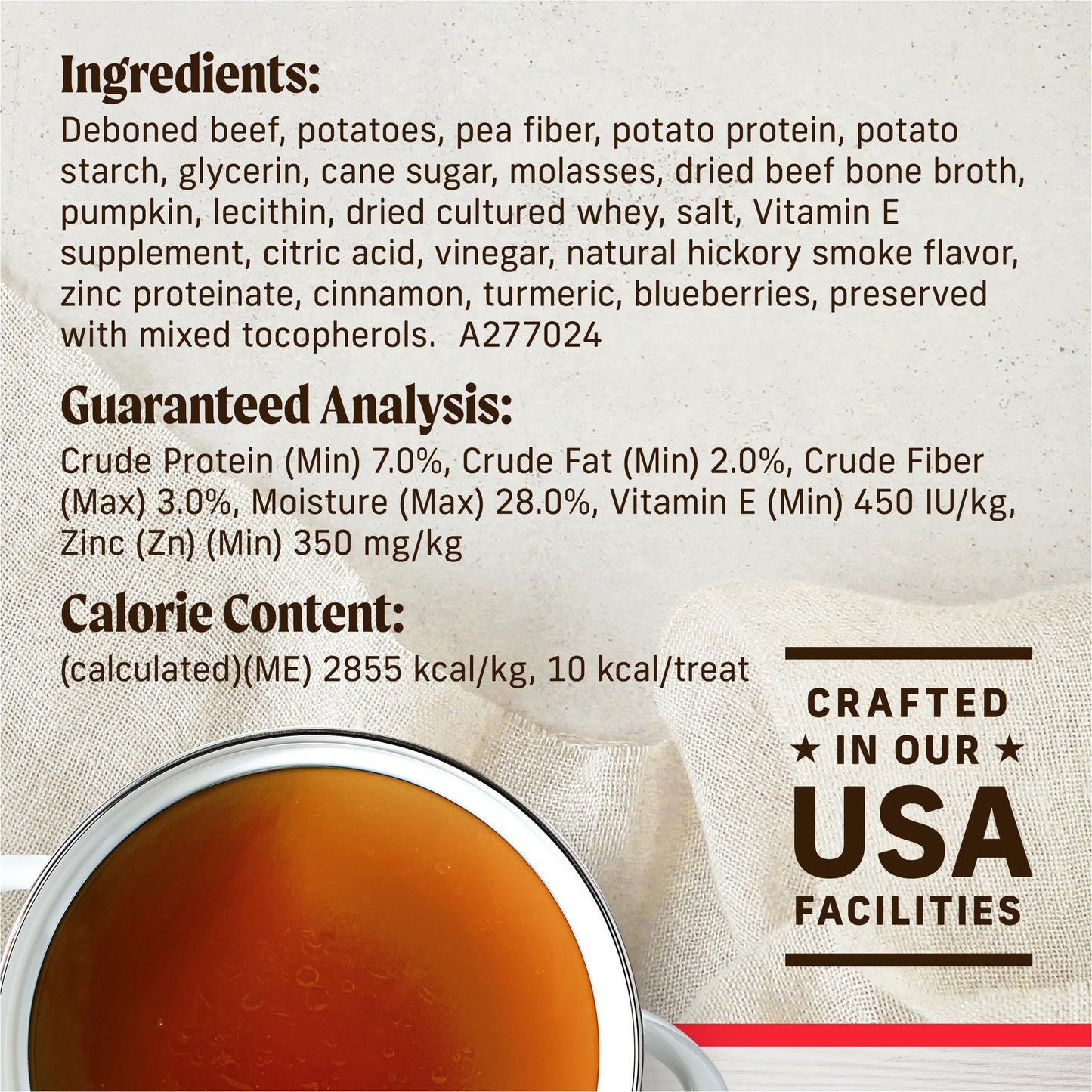 Merrick Healthy Bites Grain Free Dog Treats, Soft Treats with Bone Broth for Dogs, Beef and Bone Broth Recipe - 16 oz. Pouch