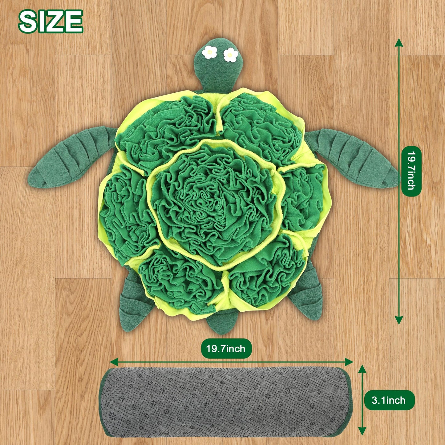 FLERDMAU Snuffle Mat for Dogs Toys - Dog Toys to Keep Them Busy | Dog Puzzle Slow Feeder Treat Toy | Interactive Dog Toys and Dog Feeding Mats | Dog Lick Mat Enhancement (Green)