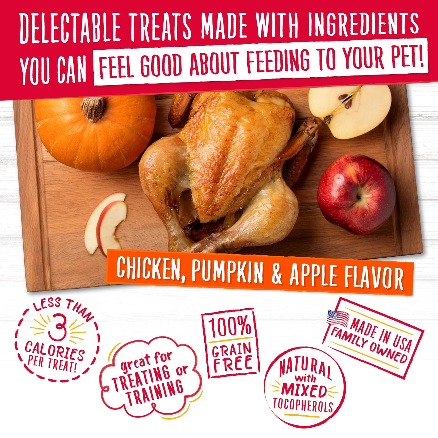 Charlee Bear Dog Training Treats for Small, Medium & Large Breeds, Crunchy Low Calorie Grain Free Dog Treats, USA Made, Three Flavor Variety 6 Pack, 8oz Each