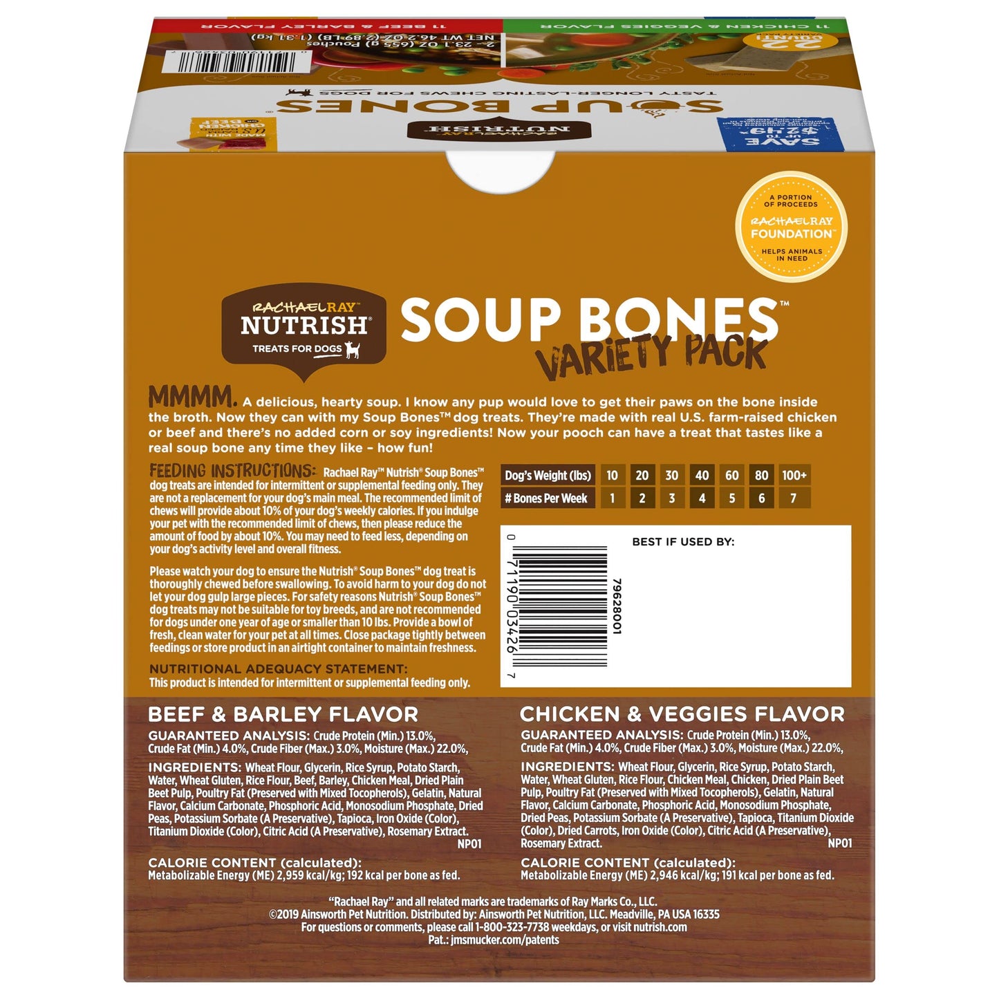 Rachael Ray Nutrish Soup Bones Long Lasting Dog Chews Variety Pack, 22 Count (Pack of 1)