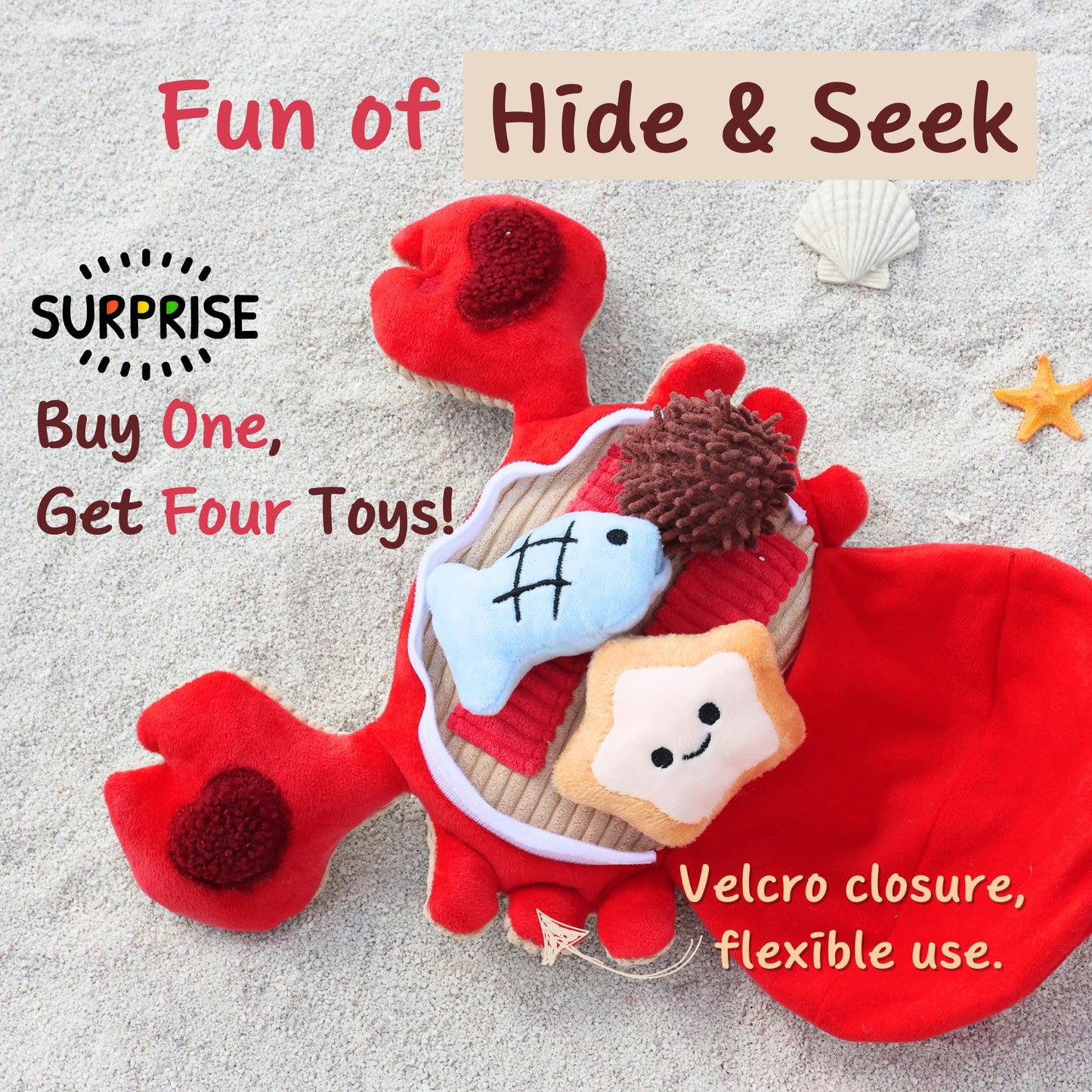 2 Pack Dog Toys for Large Dogs, Squeaky Plush Hide and Seek Teething Chew Toys for Small, Medium Puppy Dogs to Keep Them Busy