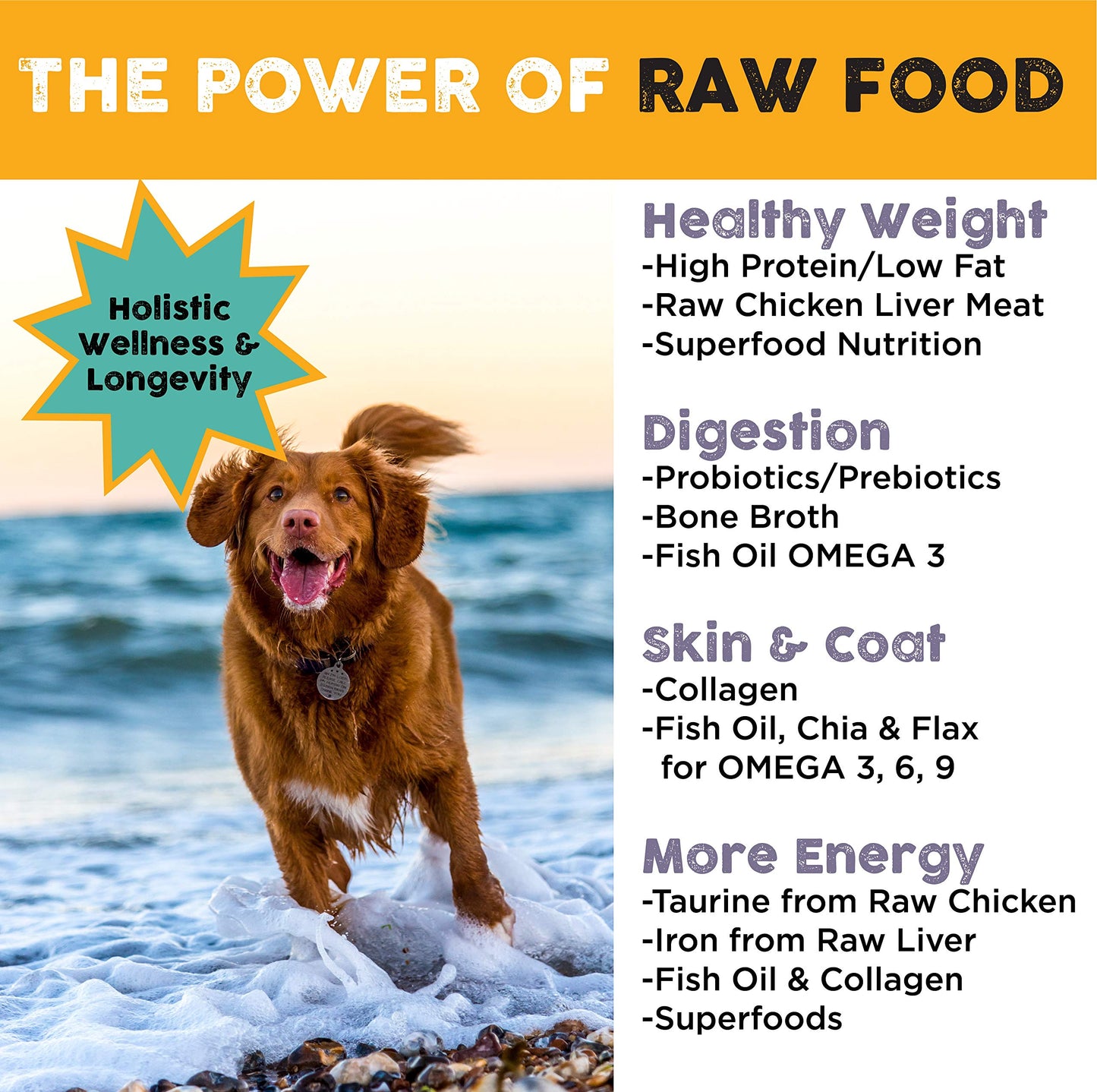 Nature's Diet Freeze-Dried Fresh Raw Coated Chicken, Bone Broth & Superfoods Kibble with Probiotics, Prebiotics & Freeze-Dried Chicken Liver