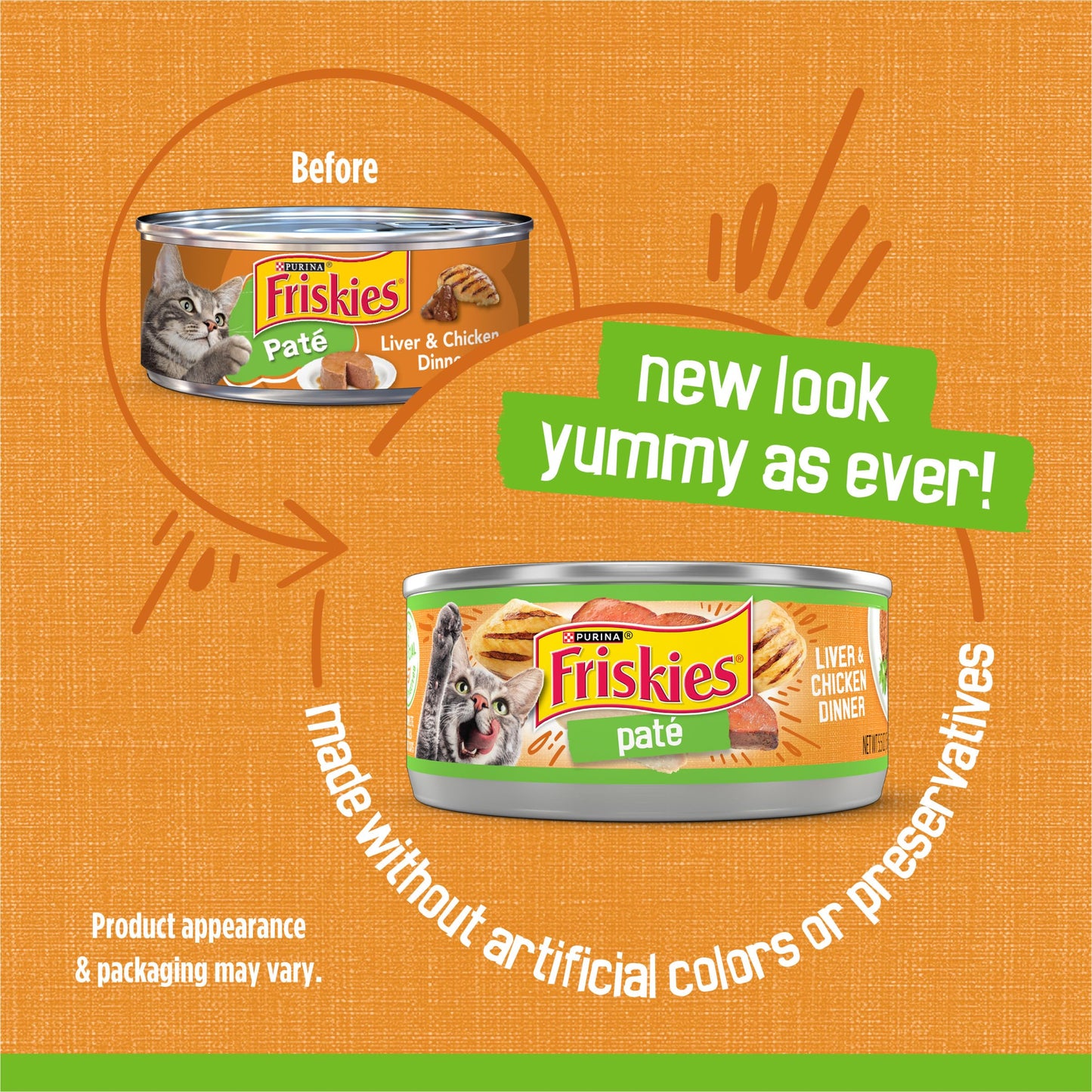 Purina Friskies Wet Cat Food Pate, Liver and Chicken Dinner - (Pack of 24) 5.5 oz. Cans