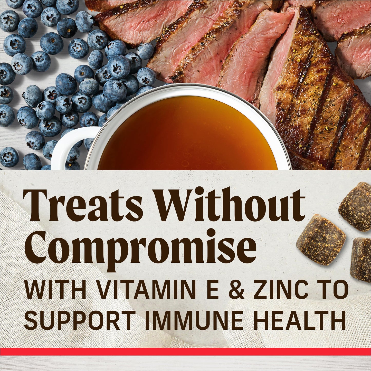 Merrick Healthy Bites Grain Free Dog Treats, Soft Treats with Bone Broth for Dogs, Beef and Bone Broth Recipe - 16 oz. Pouch