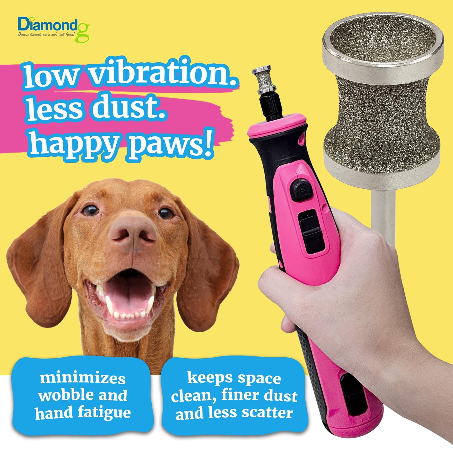 Diamondg Dog Nail Grinder Bits, 2 Pack - Compatible with Dremel, Diamond Bits for Pet Nails, Ideal for Small and Large Dogs (Standard Little Lola & Standard Big Casey)