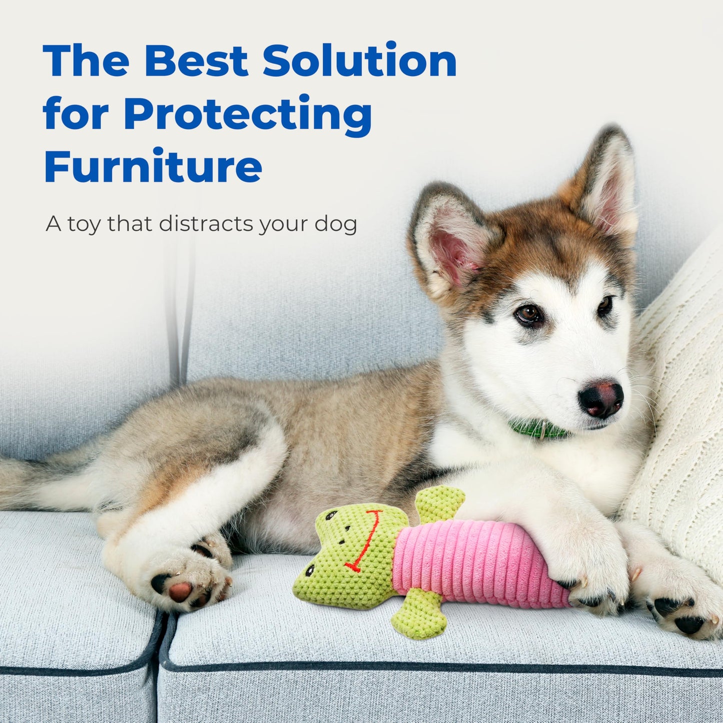 3 Piece Dog Toy Set — Stuffed Animals Chew Toy, Pet Squeakers Toys for Dogs — Durable Puppy Plush Toy Medium, Small Breed Outdoor, Indoor Chewers Squeaky Toys for Puppies — Calf, Frog, Puppy