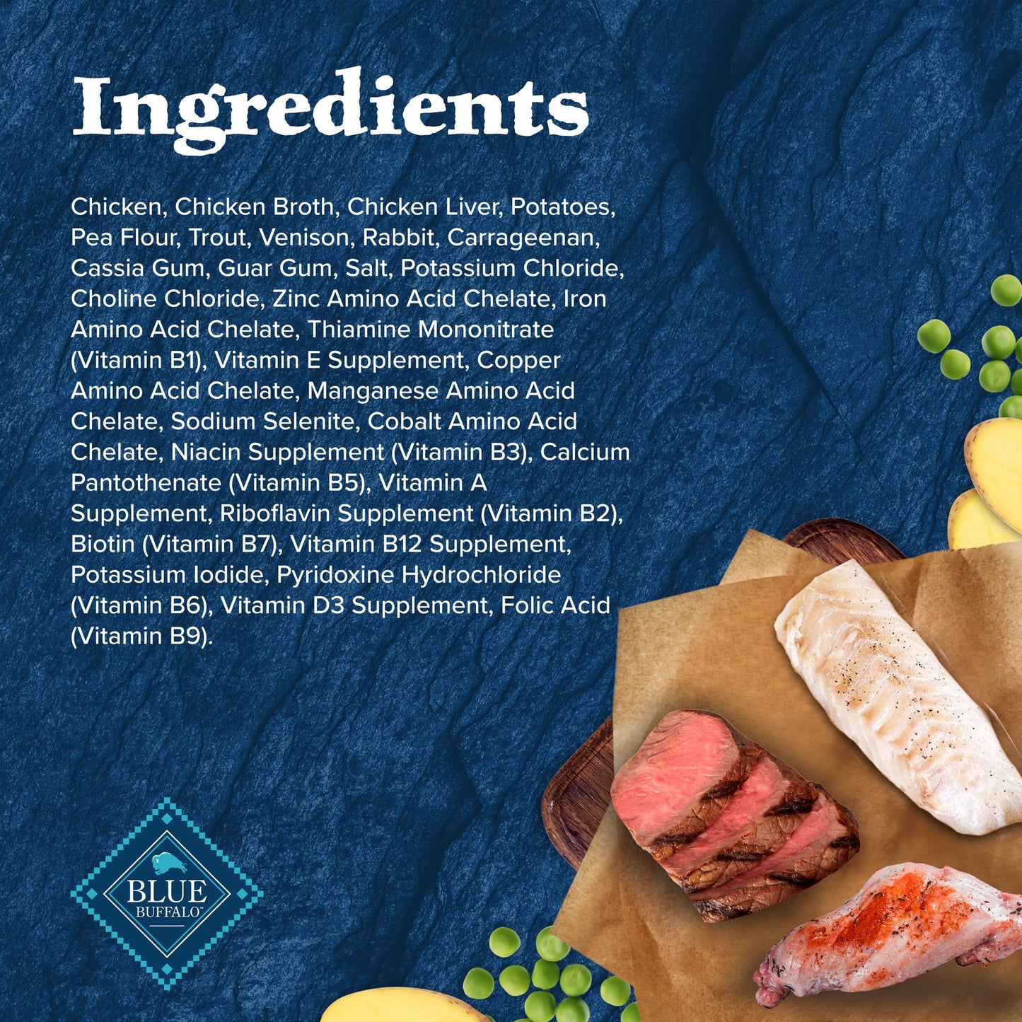 Blue Buffalo Wilderness Snake River Grill Natural High Protein Wet Food for Adult Dogs, Trout, Venison & Rabbit, 12.5-oz Cans, 12 Count