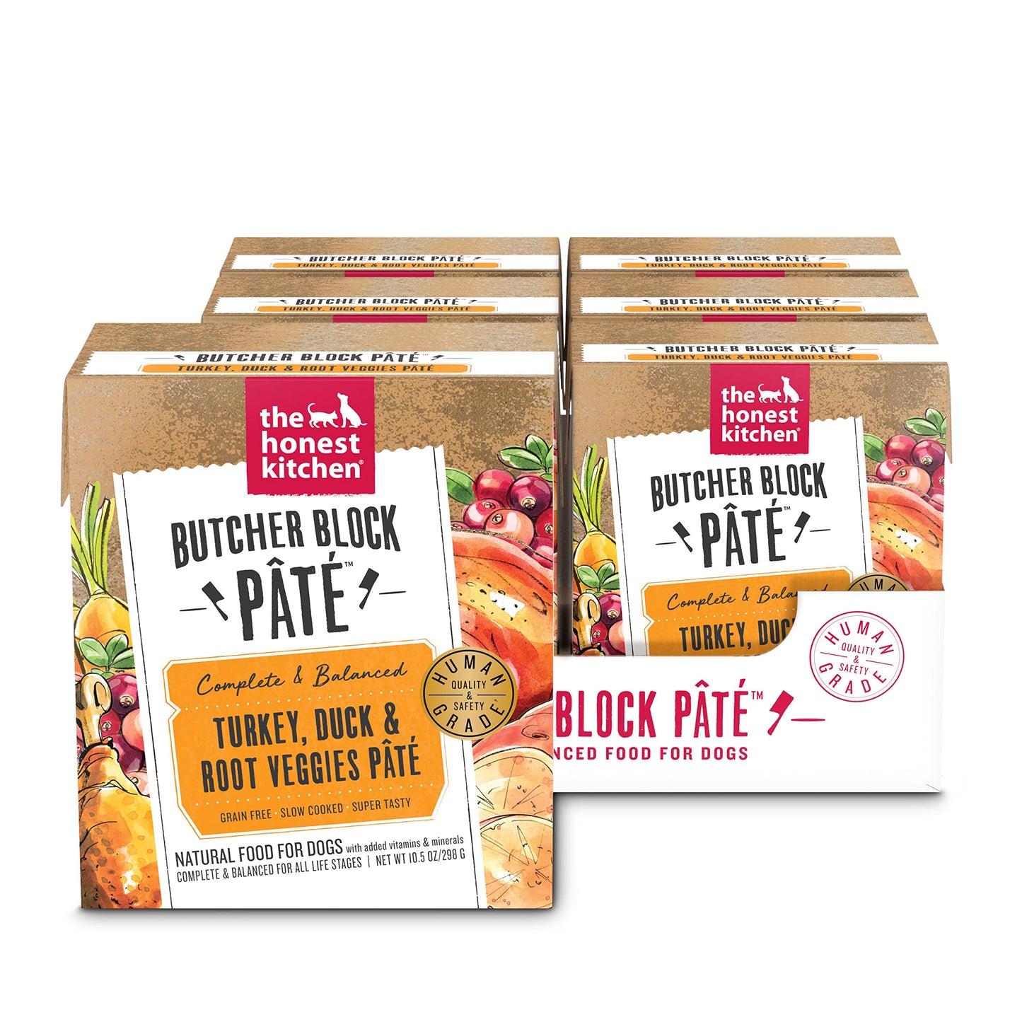 The Honest Kitchen Butcher Block Pâté: Turkey, Duck & Root Veggies Wet Dog Food, 1 Count (Pack of 6)
