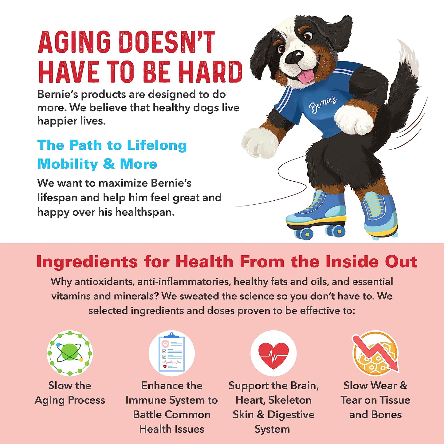 Bernie's Marvelous Mobility - Daily Total Joint Support for Dogs - 90 Soft Chews - Maintain & Rebuild Mobility, Supports Joint Tissue Health