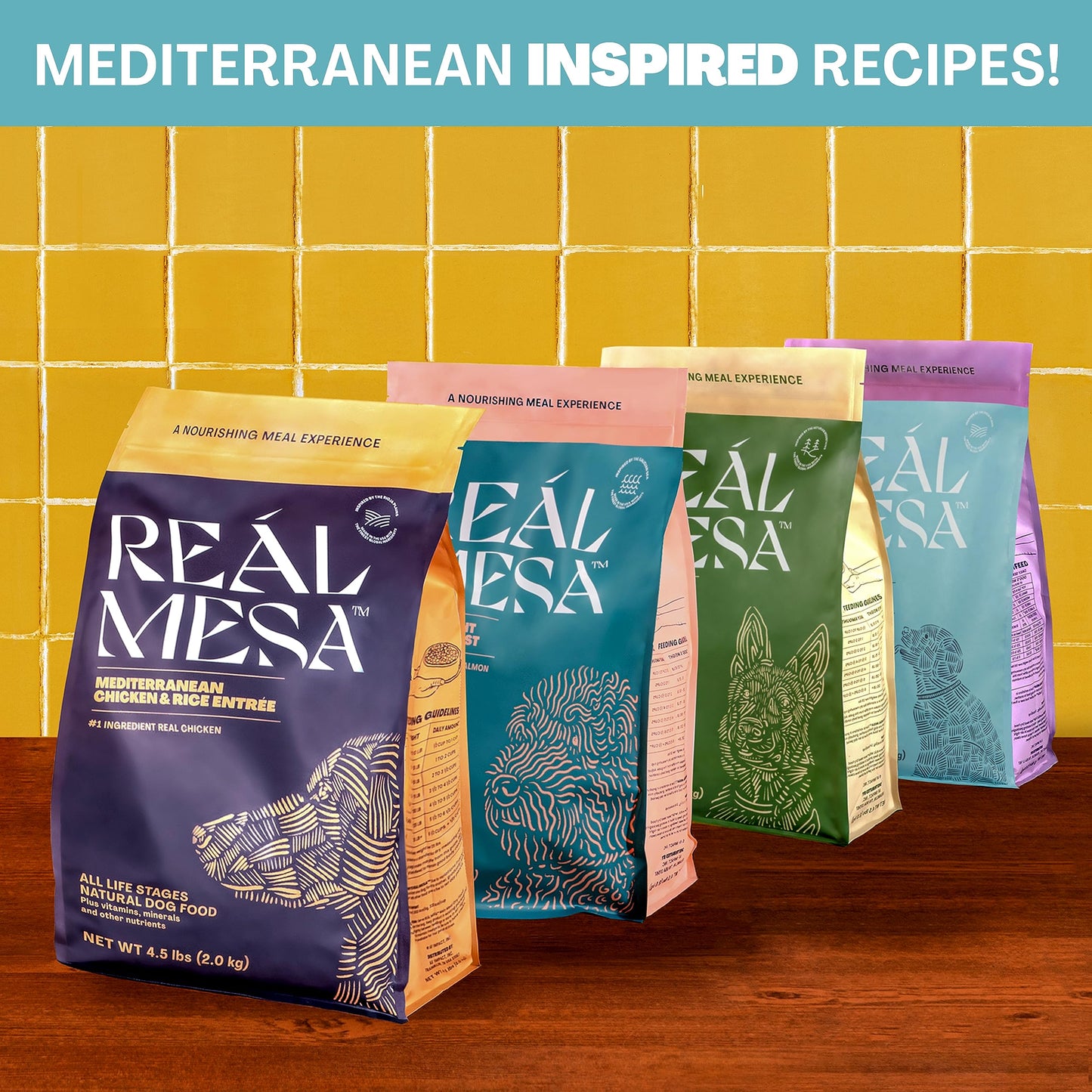 REÁL MESA Premium High-Protein Puppy Food for Healthy Growth & Development - Natural Chicken & Vegetable Asado Recipe with DHA, Calcium, & Antioxidants - Nutritious Dry Dog Food, All Breeds (4.5 lbs)