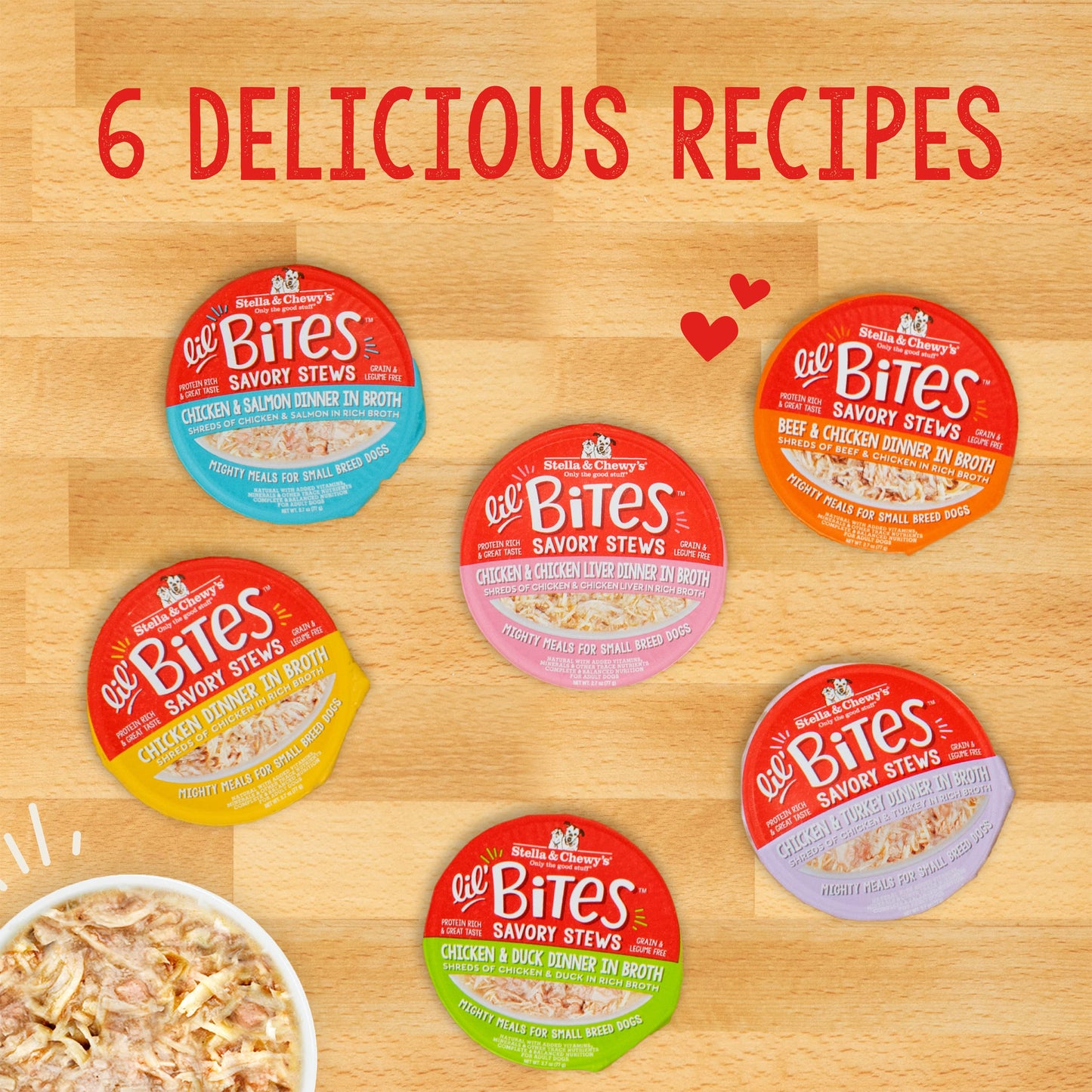 Stella & Chewy's Lil Bites Savory Stews for Small Breeds Chicken & Turkey Dinner in Broth, 2.7 oz Cups (Pack of 12)