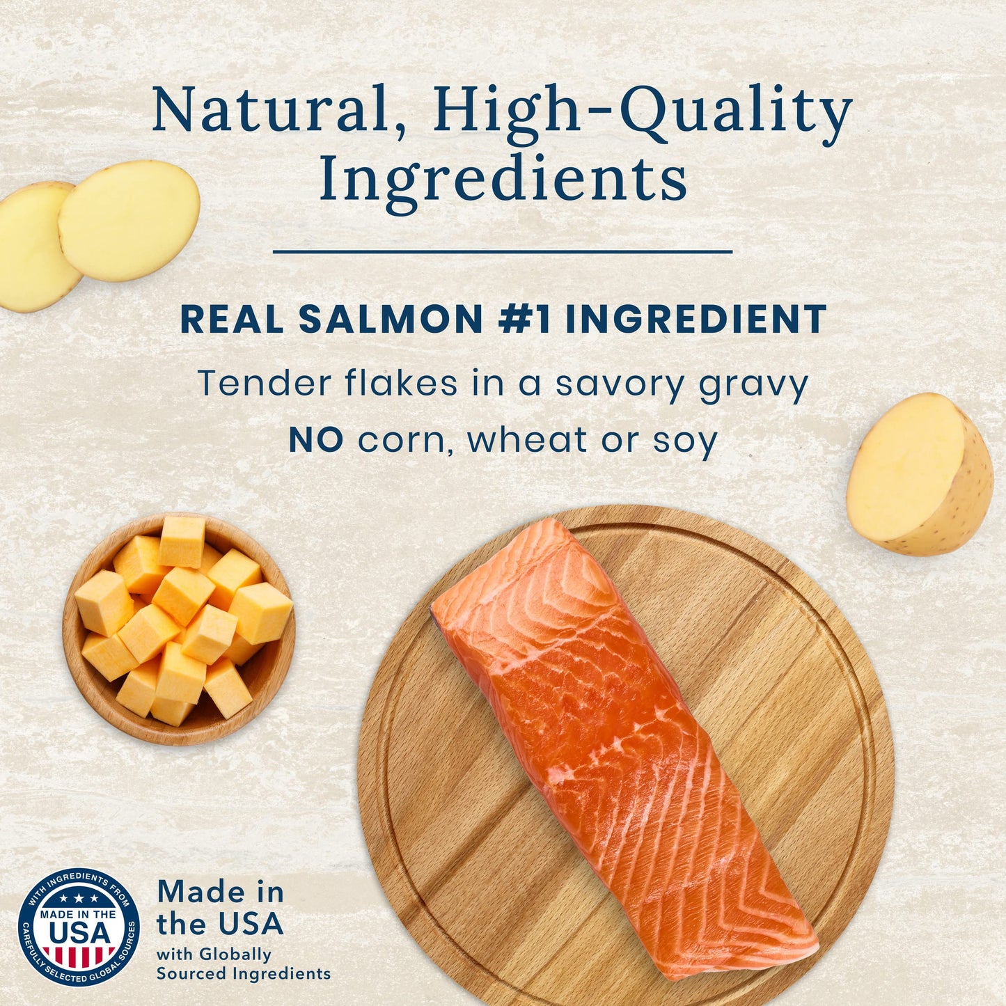 Blue Buffalo Basics Skin & Stomach Care Natural Wet Dog Food Topper, Salmon in Gravy 2.5oz Pouch (12 Pack)