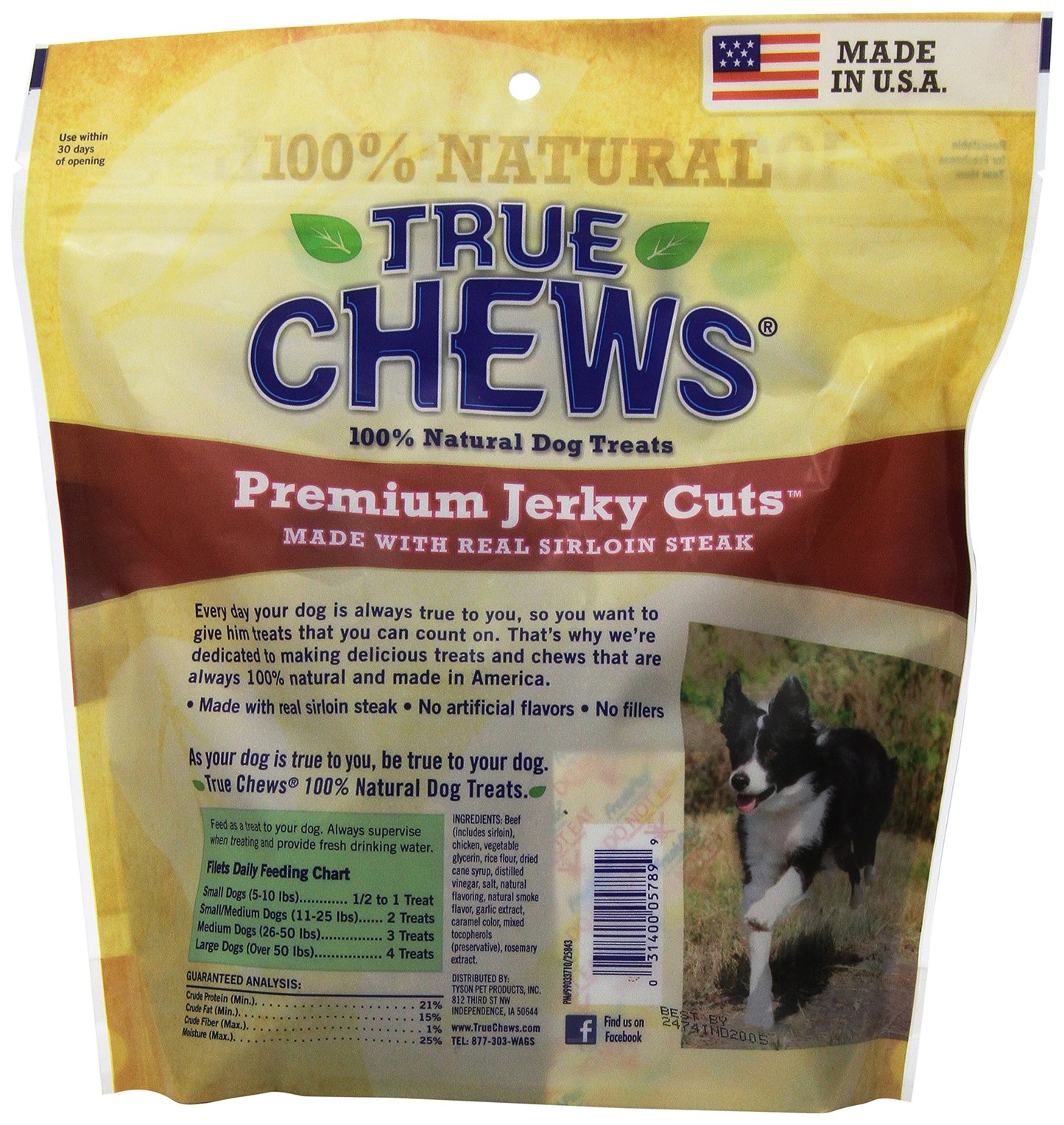 True Chews Premium Jerky Cuts Dog Treats, Sirloin Steak, 22 Ounce