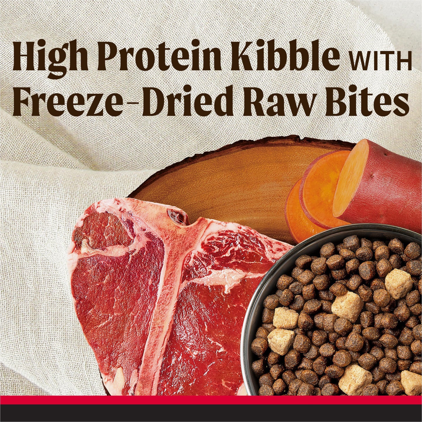 Merrick Backcountry Grain Free Dry Adult Dog Food Kibble With Freeze Dried Raw Pieces, Great Plains Red Recipe - 20.0 lb. Bag